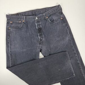 Levi's 501 Mens 40x30 Black Straight Leg Button Fly Denim Jeans 5-Pocket